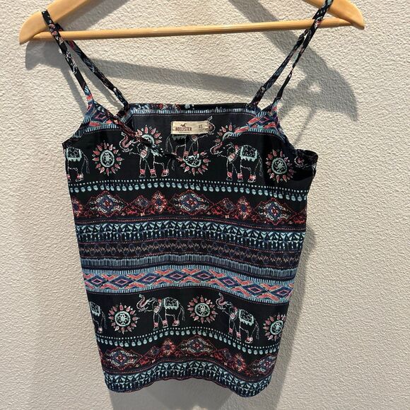 Tops - HOLLISTER Blue Tribal Aztec Elephant Boho Tank Top XS